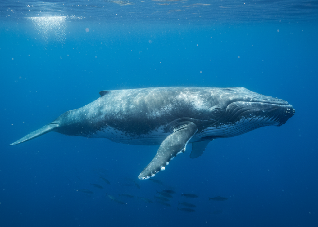 Blue Whale in Deep Ocean